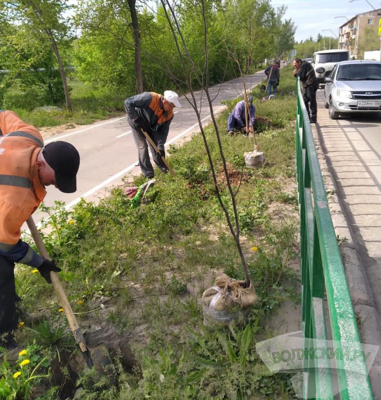 На улицах Волжского навели чистоту в преддверии праздников