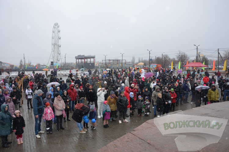 Хороводы, ароматный шашлык и сжигание чучела: в Волжском в снегопад попрощались с зимой