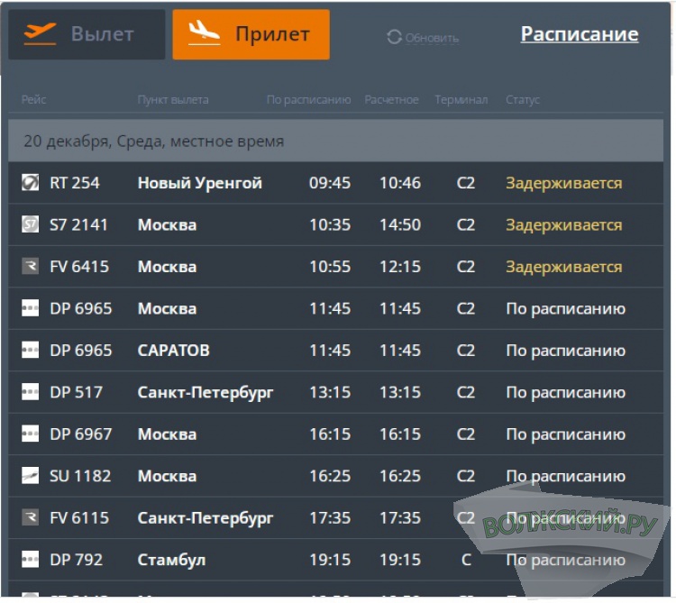 Рейсы задерживаются: в Волгограде временно закрыли аэропорт