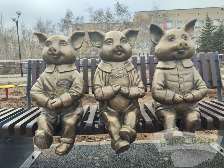 Три поросёнка поселились у детской поликлиники на улице Мира